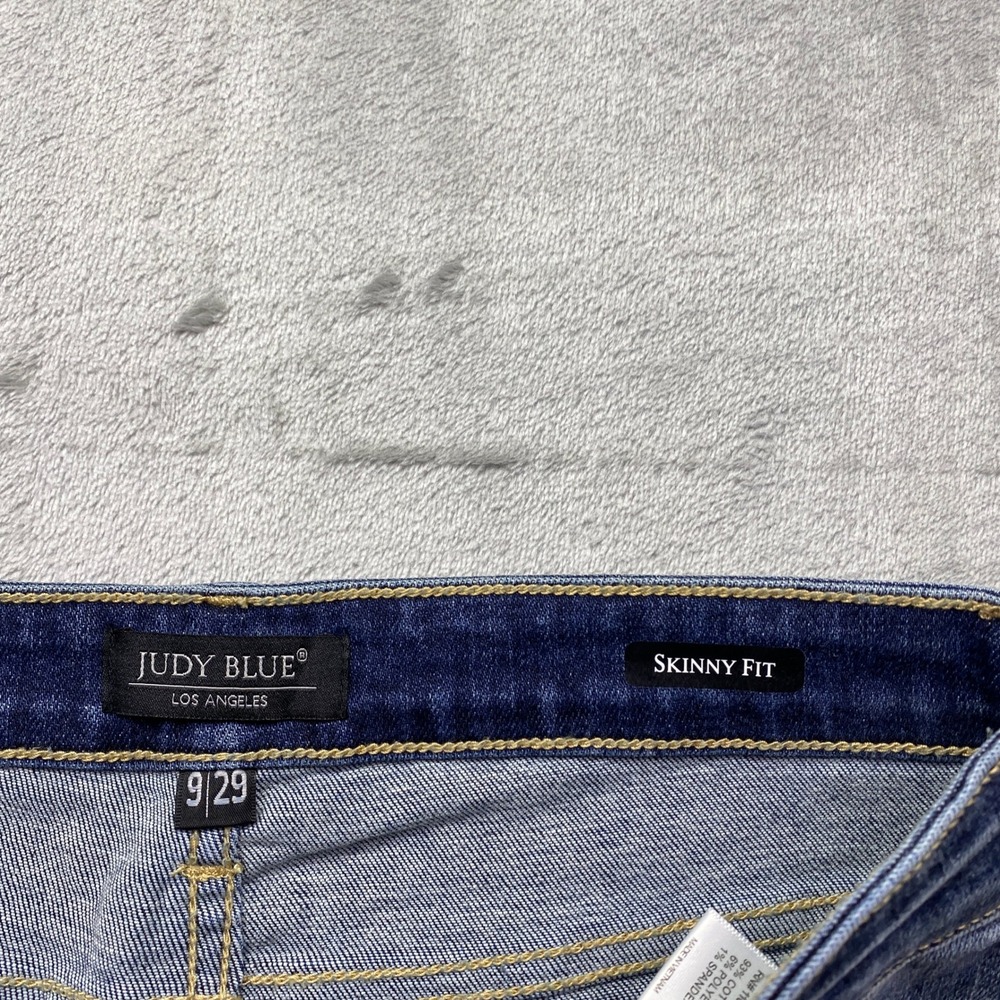 Judy Blue Skinny Fit Distressed Jeans Medium Wash High Rise Womens 9/29 Grunge - Picture 6 of 9